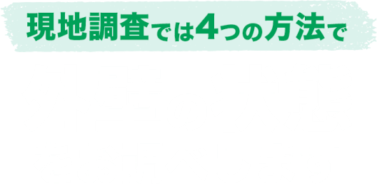 現地調査では4つの方法で外壁の状態をお調べします